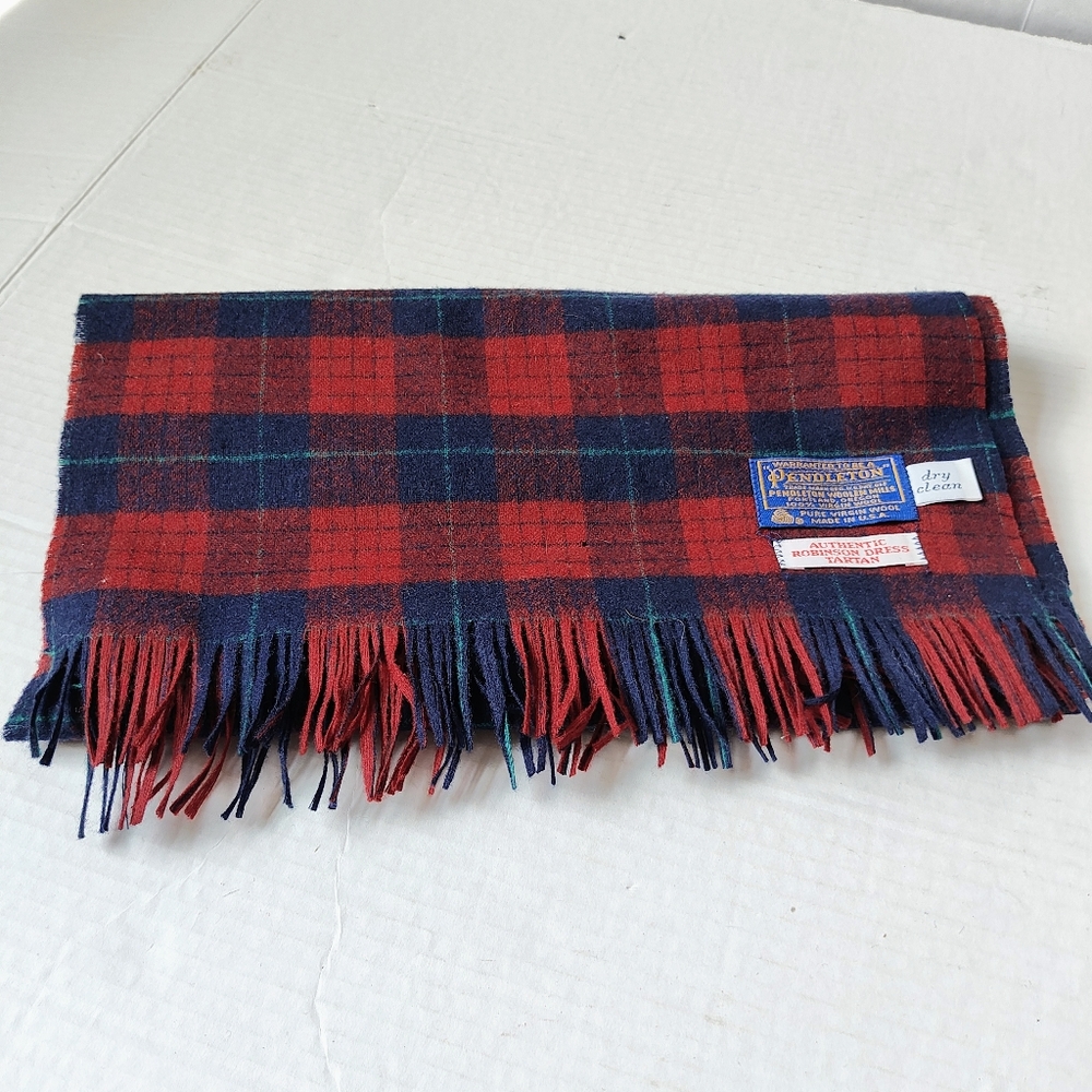 VTG Pendleton Authentic Robinson Dress Tartan Scarf *Flaws